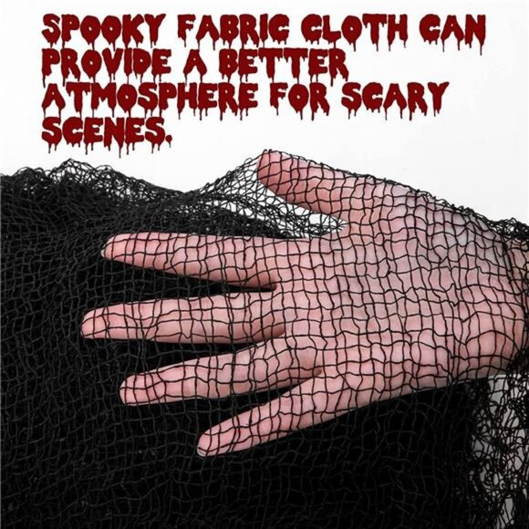8PCS Halloween Creepy Cloth Decor Black Spooky Giant Cheesecloth-30 x 72 Inch - Picture 3 of 8